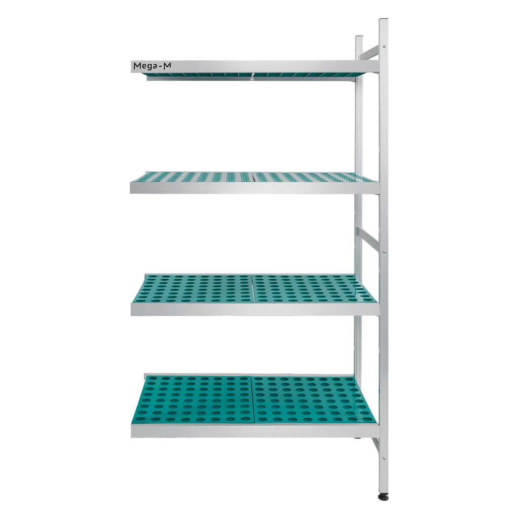 Mega-M ALUFRI Scaffale Alluminio 94x39x180 4 Ripiani PP Aggiuntivo