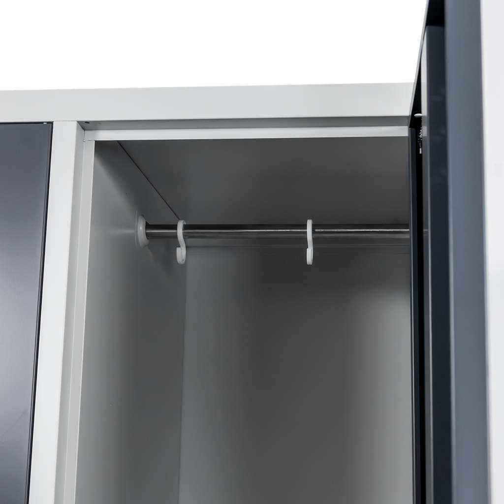 Mega-M armadio spogliatoio 4 scomparti 80x50x180 cm grigio