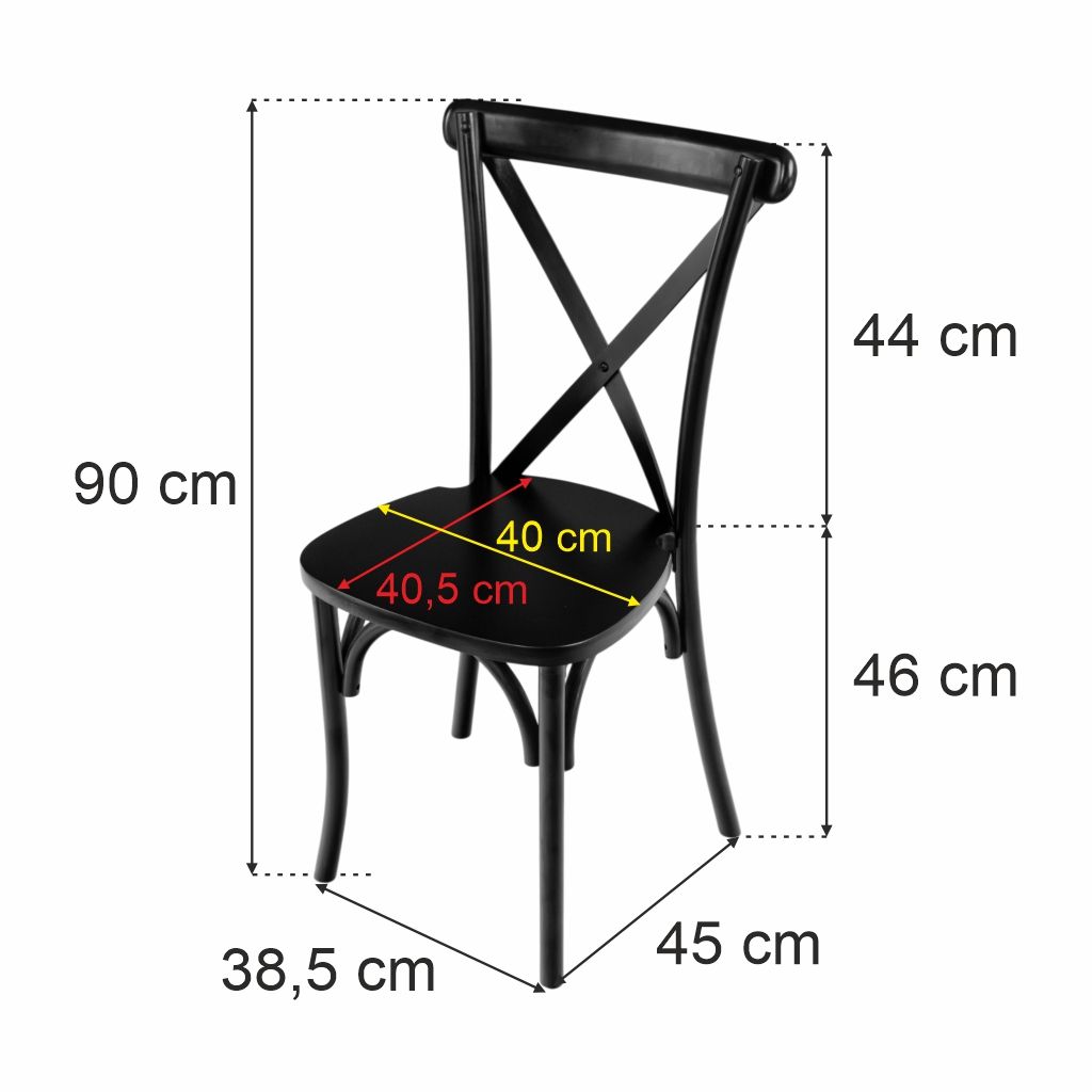 Furvero Boho sedia banchetto nera legno 12 pezzi