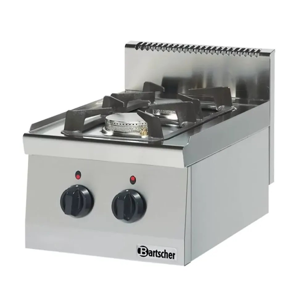 Bartscher 1317433 cucina a gas 2 fuochi 9,5 kW 40x60 cm inox
