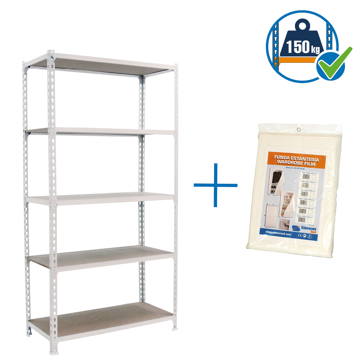 Simonrack MaderClick 5 scaffale legno 5 ripiani con telo