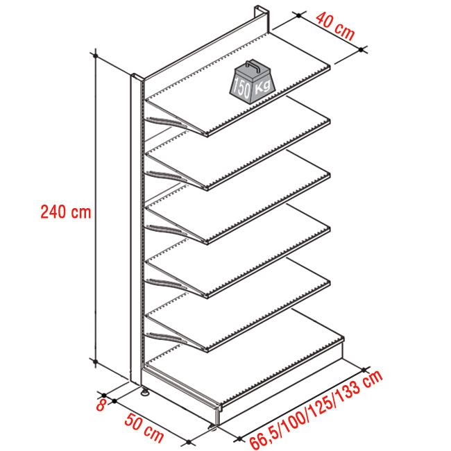 Agosistem Supermarket scaffale completo H.240 cm