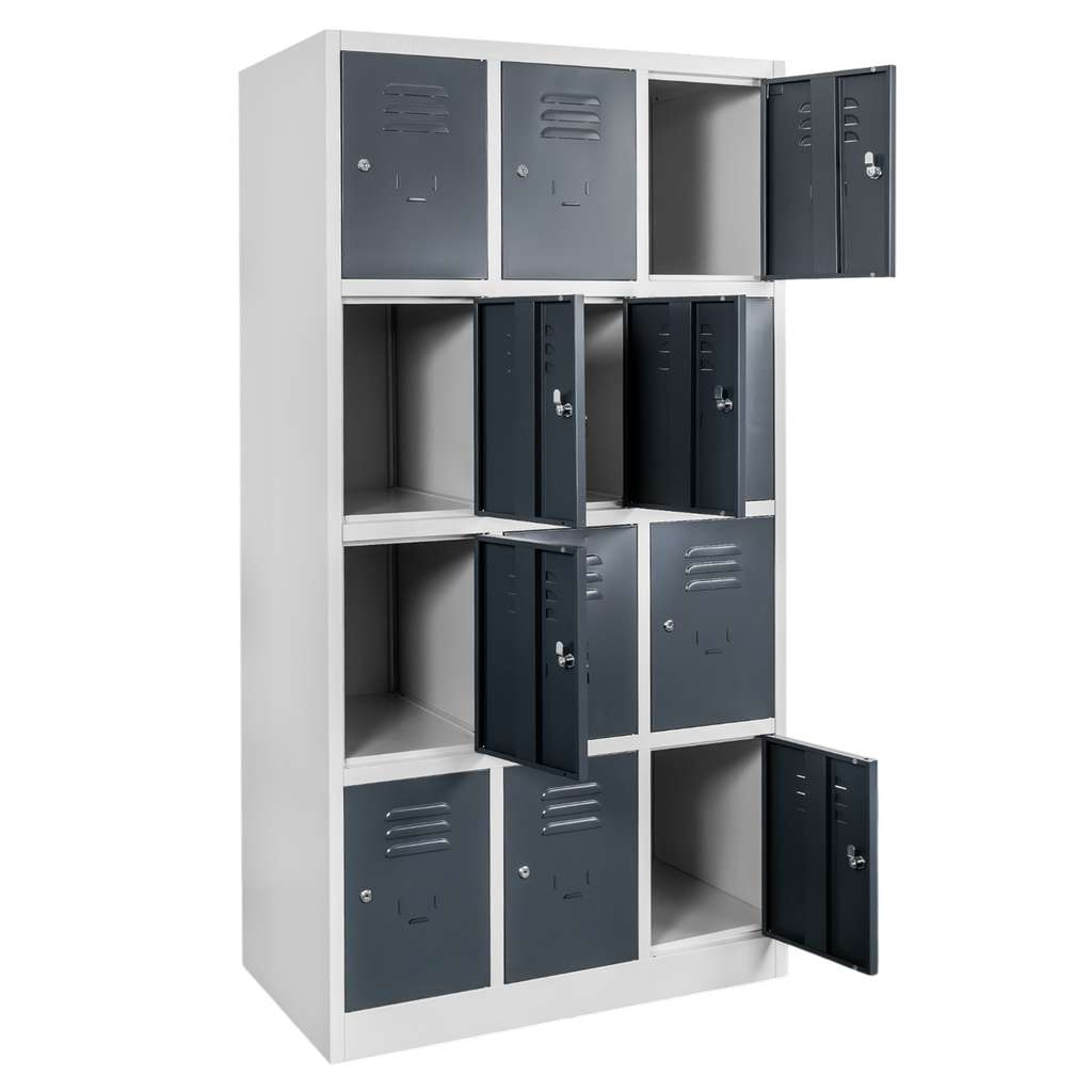 Mega-M 90x50x180 armadio casellario 12 vani grigio grafite