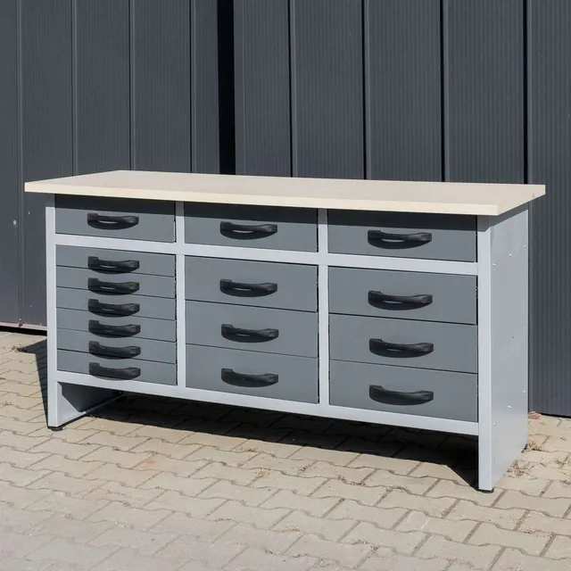 Werkberg Handyman S Banco da lavoro 160 cm 15 cassetti