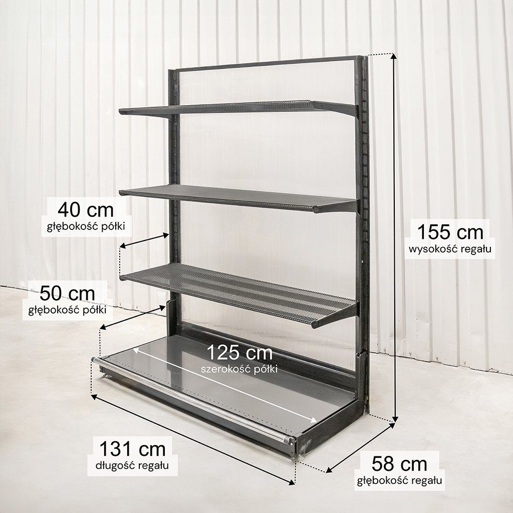 WIRELAND Solid York scaffale negozio H 155 cm base