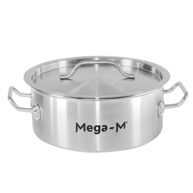 Mega-M Standard pentola bassa inox 5L 25x11 cm coperchio