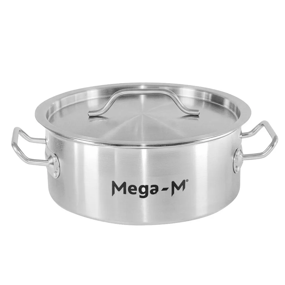 Mega-M Standard pentola bassa inox 5L 25x11 cm coperchio