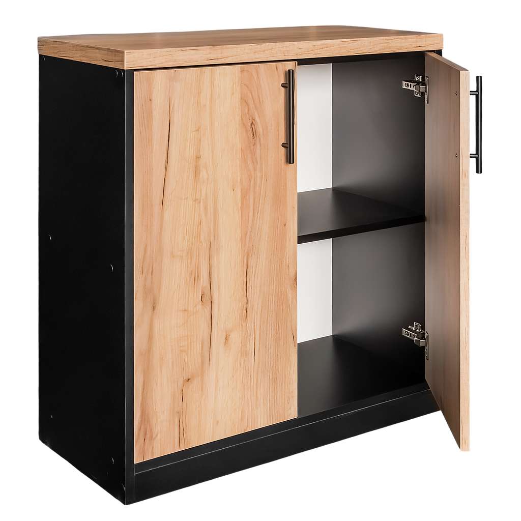 Mega-M 80x35x85 mobile ufficio 2 ante rovere nero