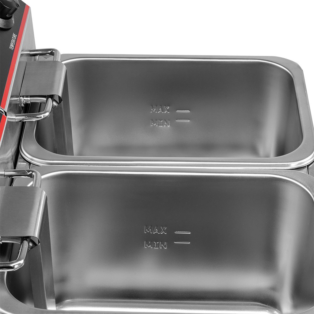 Mega-M 2x4L friggitrice elettrica doppia vasca 2x4 L inox
