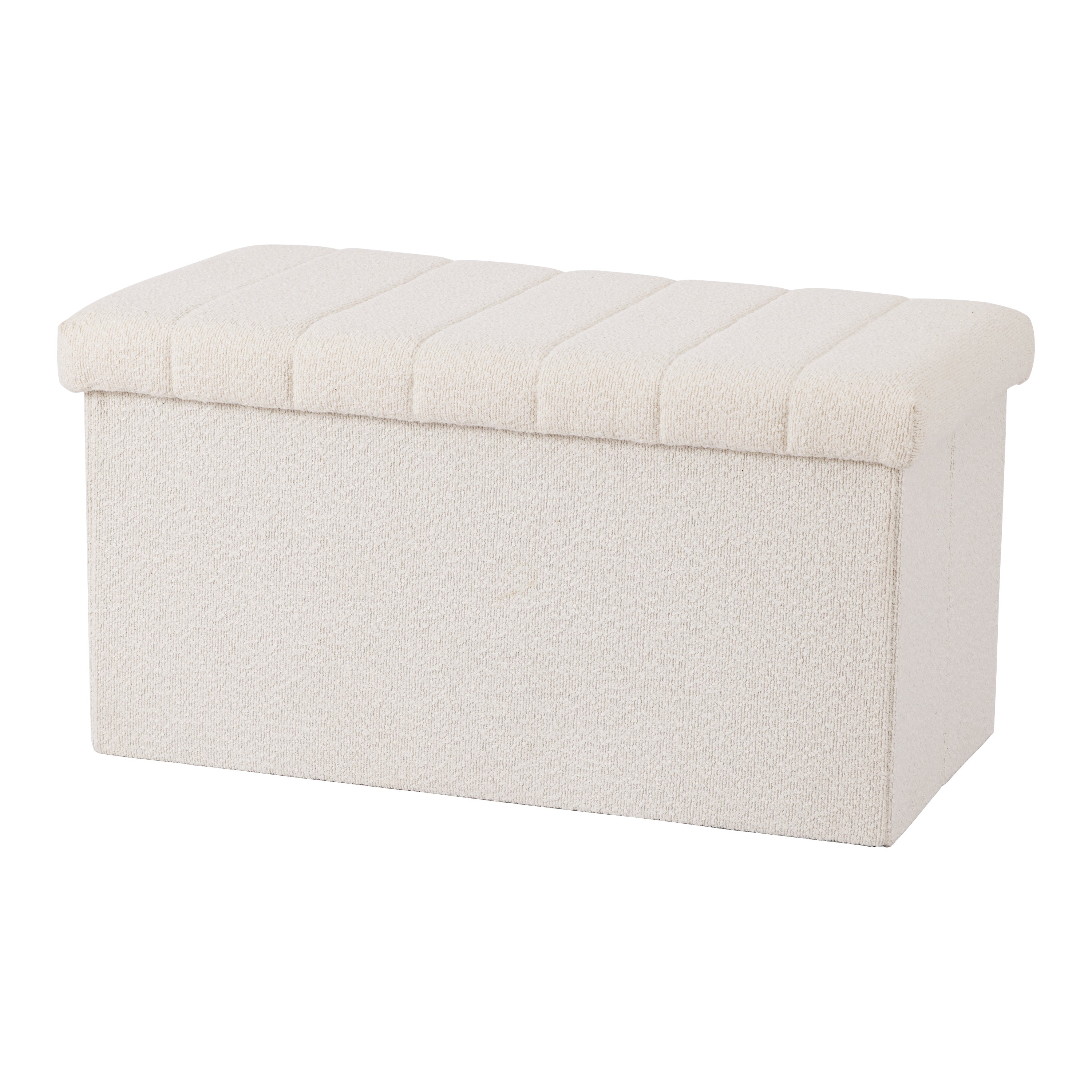 Seville Classics Baule Contenitore Bouclé Bianco 76 cm
