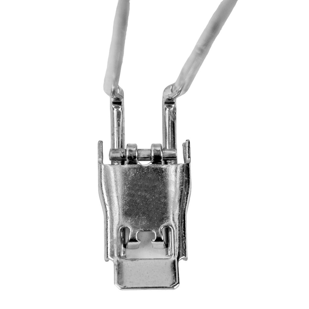 Gancio doppio Euro perforato 30 cm con clip acciaio zincato