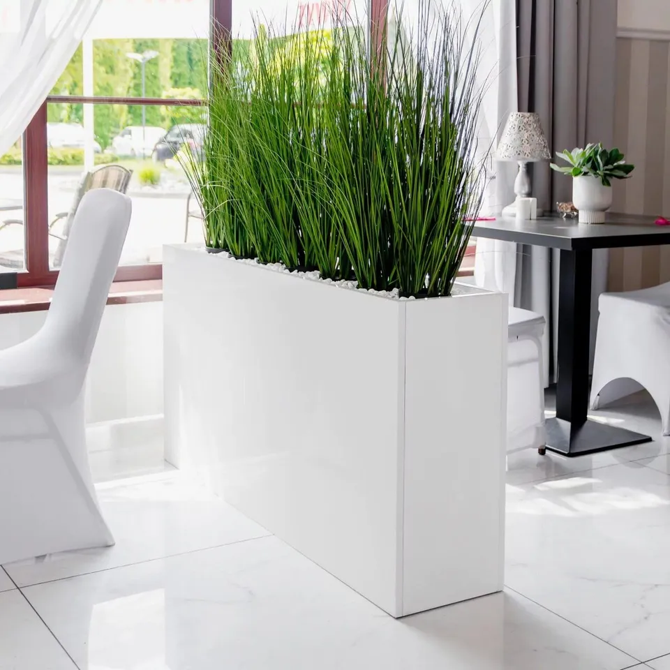 Mega-M 135 cm fioriera interno con ruote bianco lucido