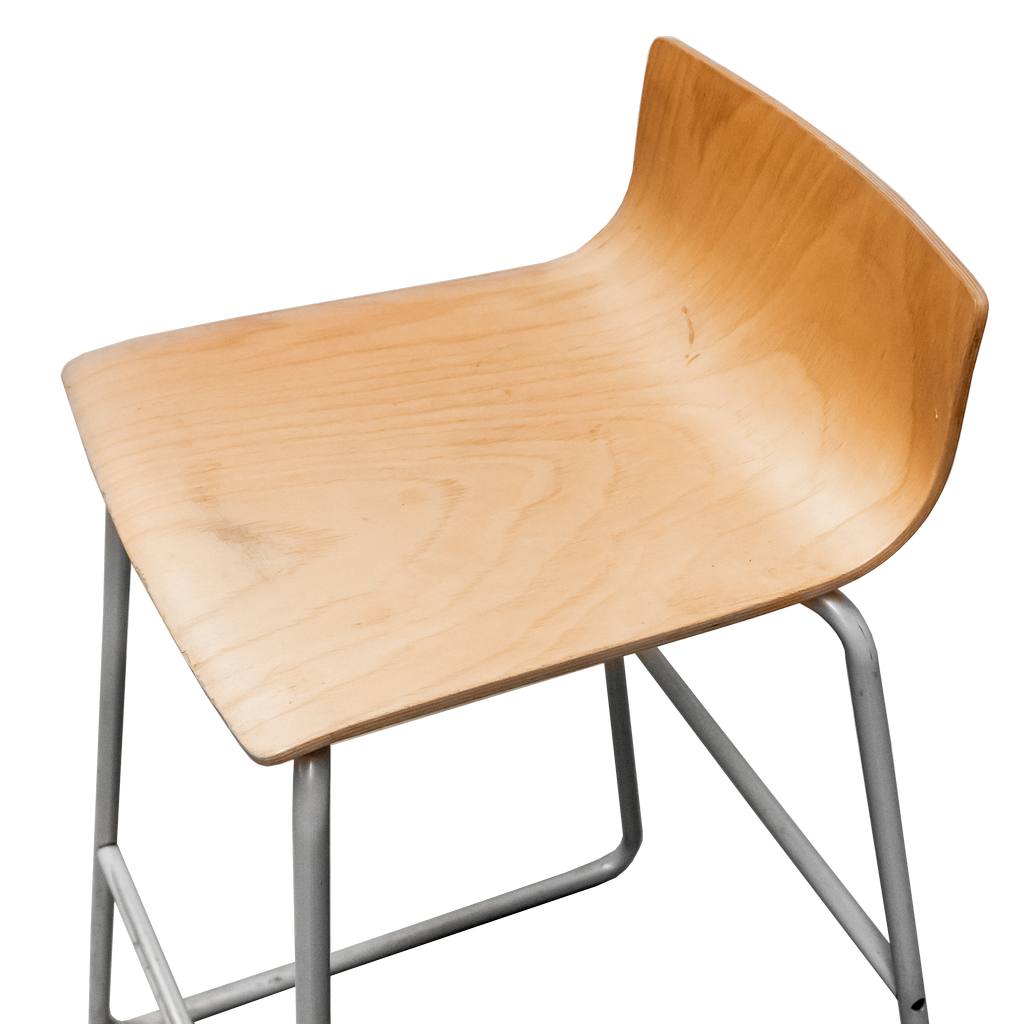 Sgabello bar compensato H 89 cm telaio metallo grigio
