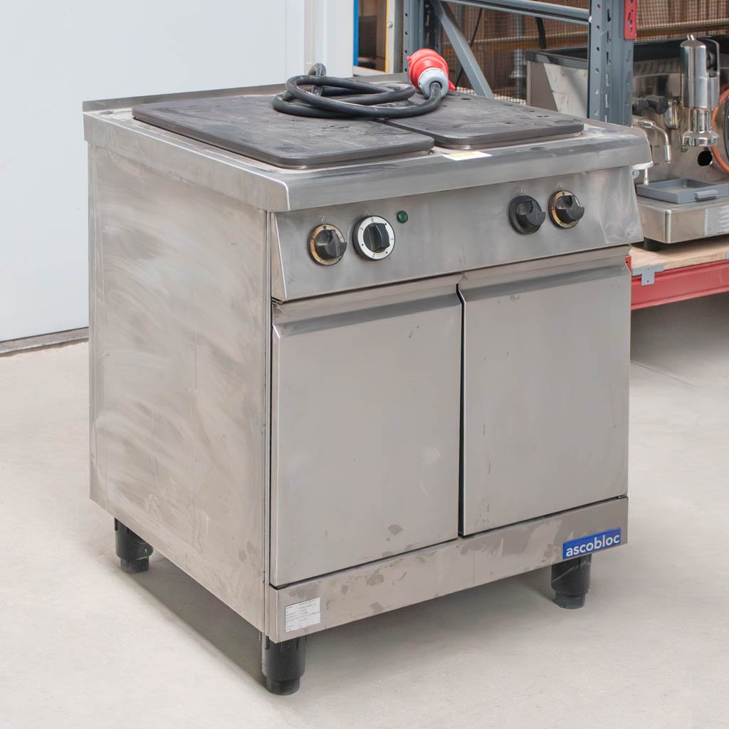 Ascobloc 75x70x85 cm cucina elettrica 2 piastre con armadio