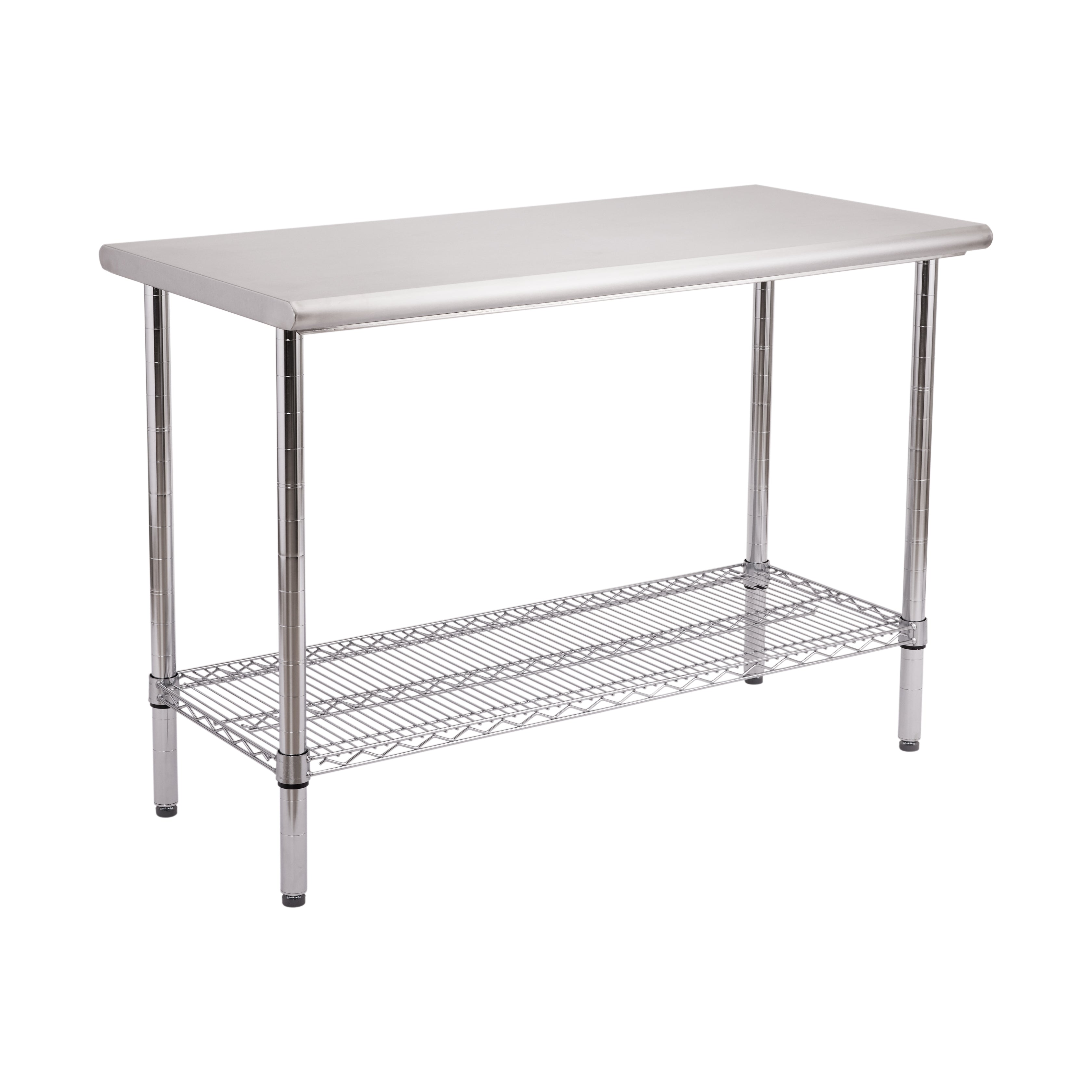 Seville Classics Tavolo lavoro top inox 125 cm portata 453 kg