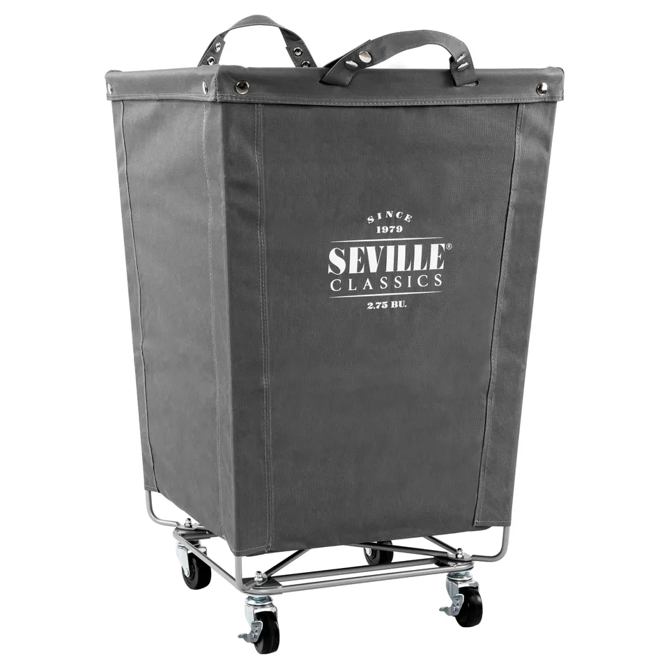 Seville Classics Cesto Portabiancheria Grigio con Ruote