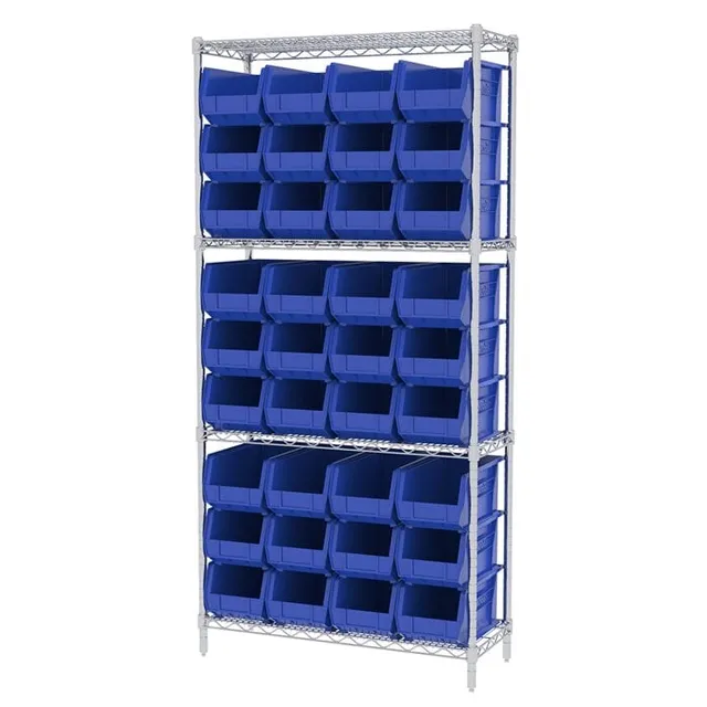 Akro-Mils AWS143630240 scaffale filo 4 ripiani 36 box