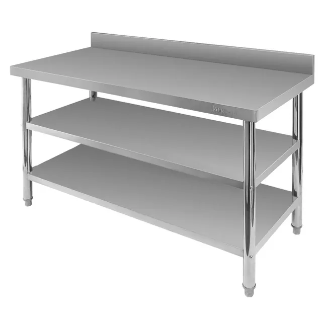 Mega-M X Standard tavolo inox 140x60x85 2 ripiani