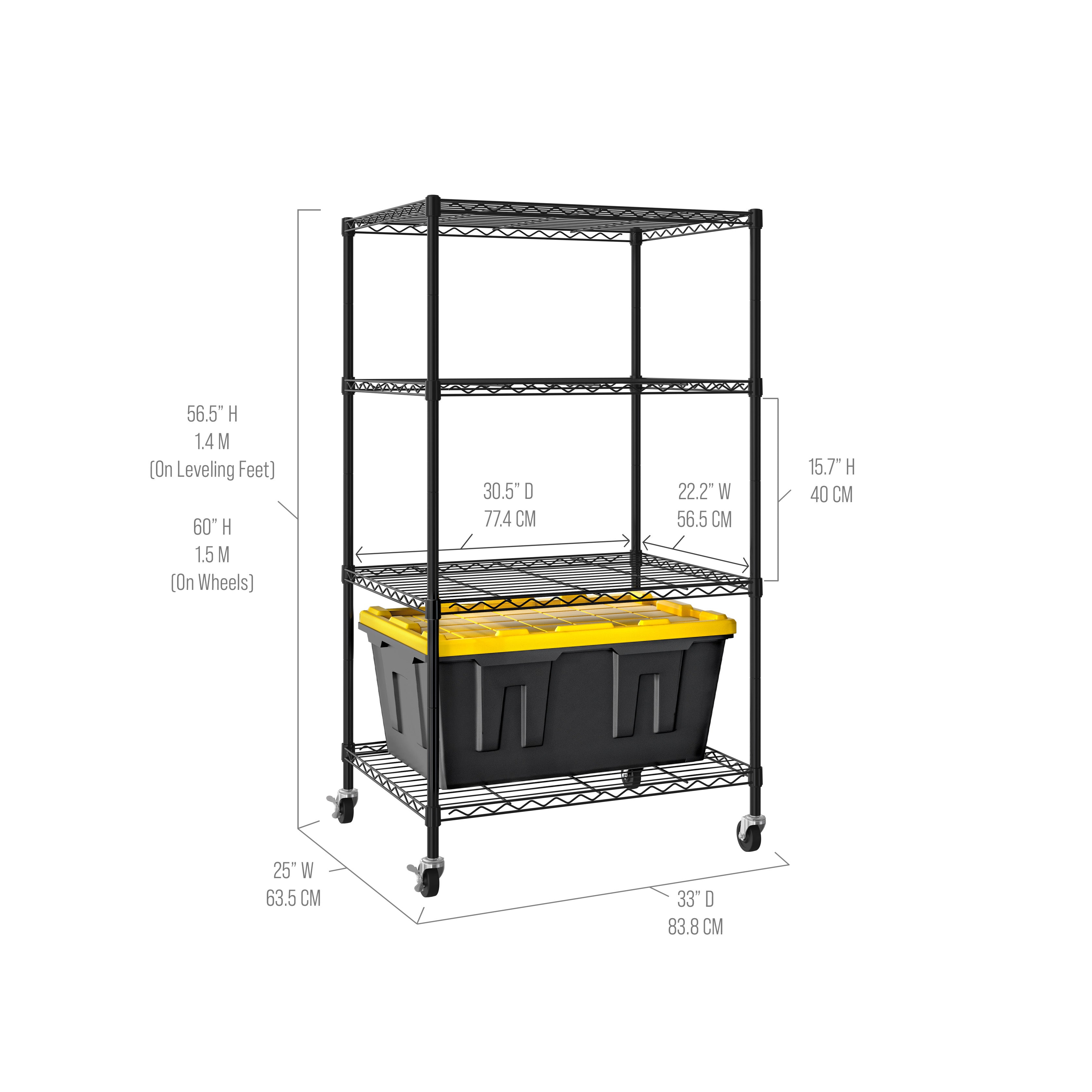 Seville Classics UltraDurable scaffale metallo 4 ripiani 63x84 cm