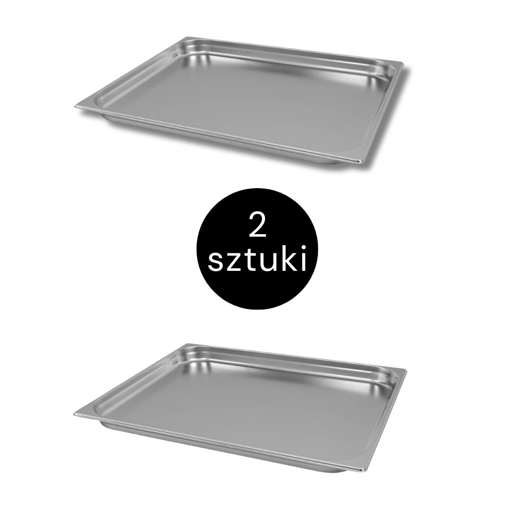 Mega-M GN 2/1 Bacinella Inox 65x53x4 cm 2 Pezzi