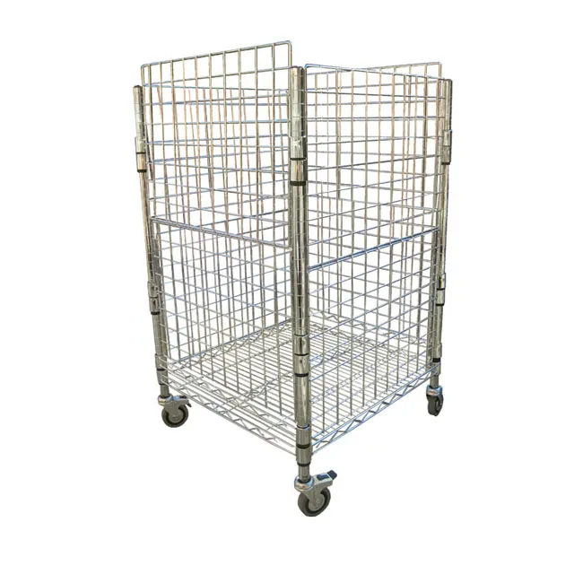 Agosistem Cesto carrellato in filo cromato 60x60x100 cm