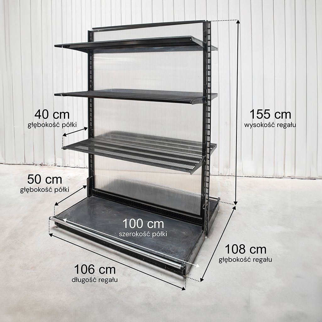 Wireland Solid York scaffale negozio H-155 L-106 6 ripiani bifacciale