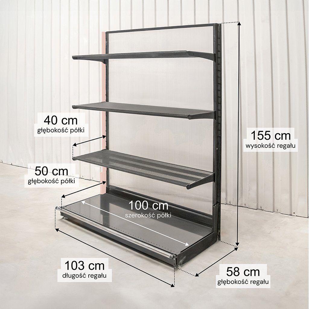 Wireland Solid York scaffale negozio H-155 L-103 cm policarbonato