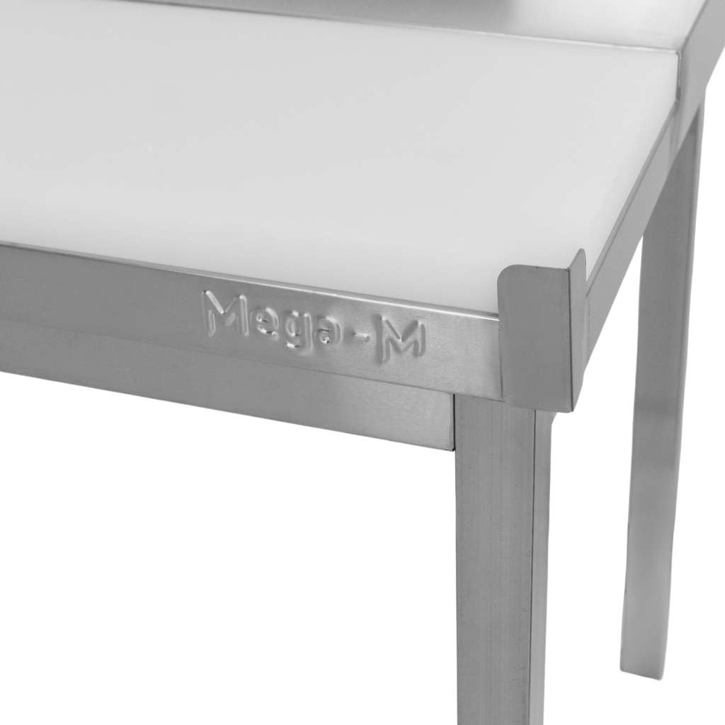 Mega-M Tavolo Inox Macellaio 180x70x85 Tagliere Ripiano