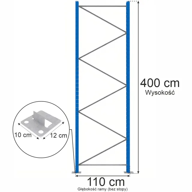 Mega-M XR spalla portapallet blu H400 G110 da montare