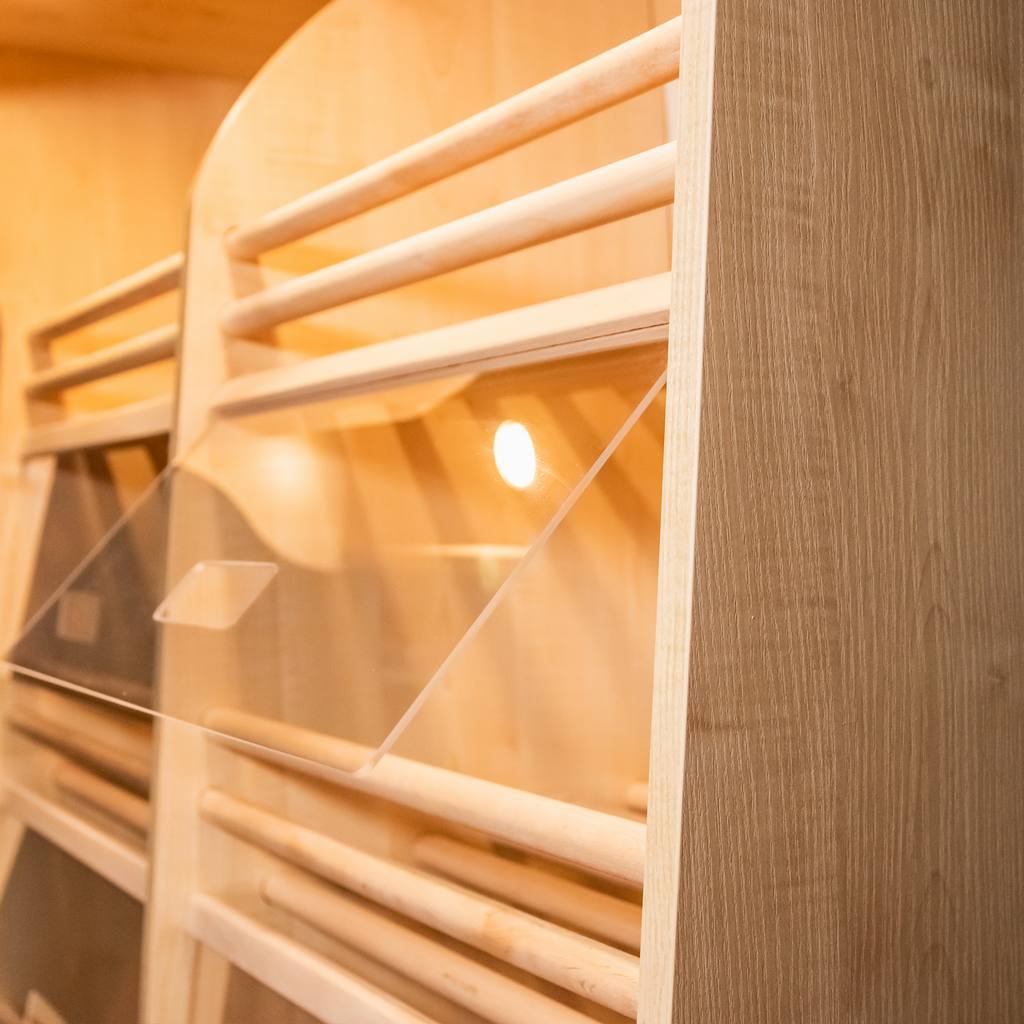 Scaffale pane 100x50x200 rovere sonoma plexi LED 10 ripiani