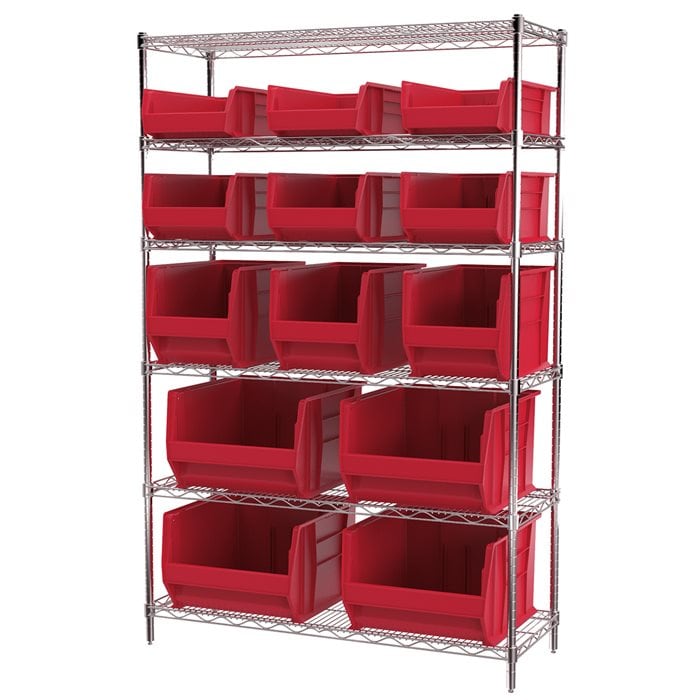 Akro-Mils AWS1848SAB scaffale filo 6 ripiani 15 box
