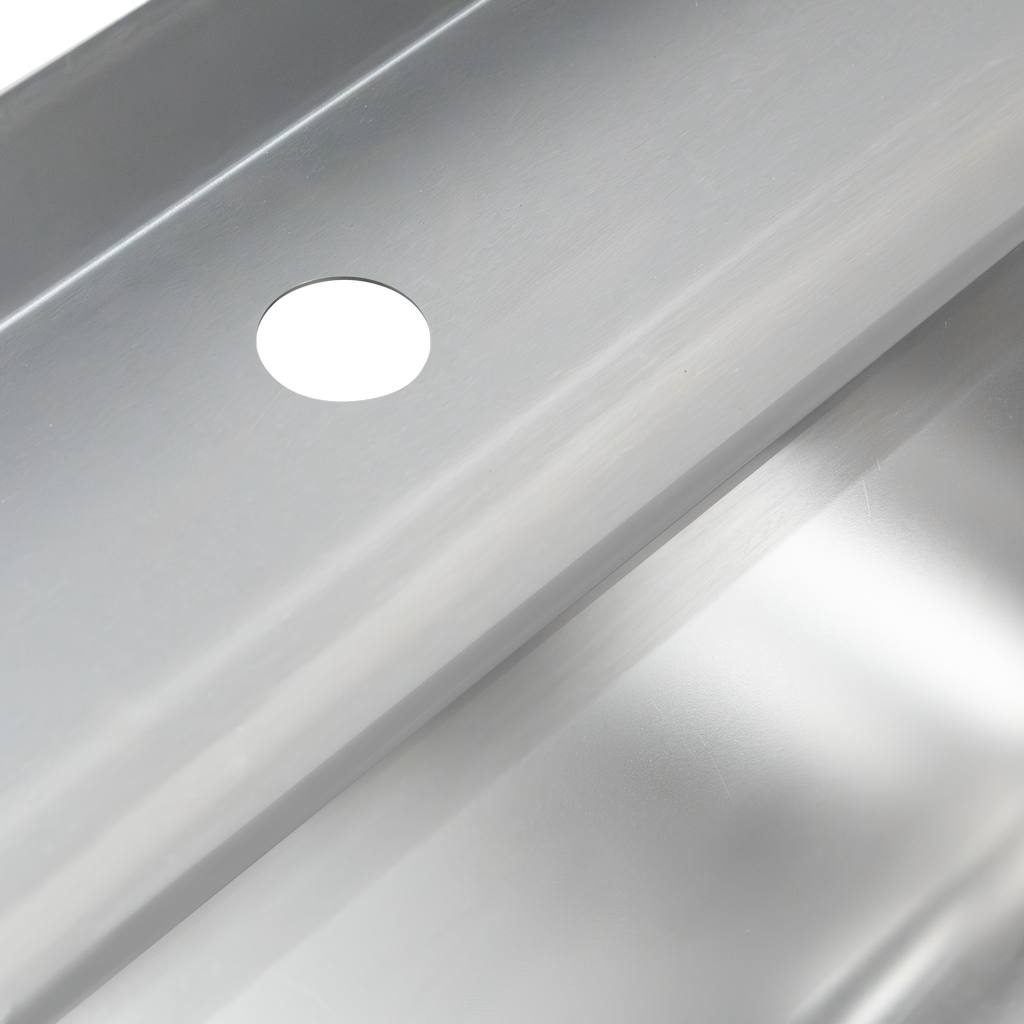 Mega-M 120x60x85 cm lavello inox vasca sinistra con ripiano