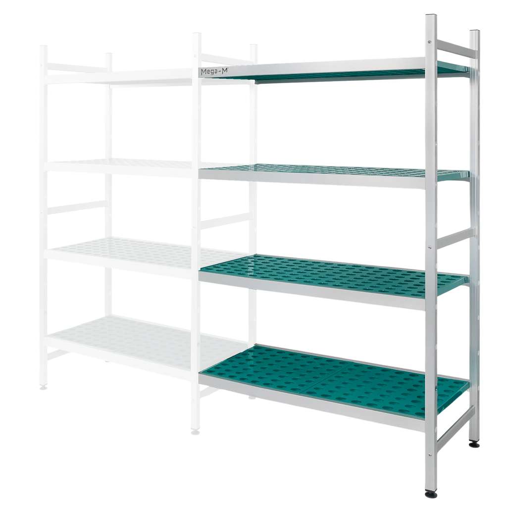 Mega-M ALUFRI Scaffale Alluminio 117x39x180 4 Ripiani PP
