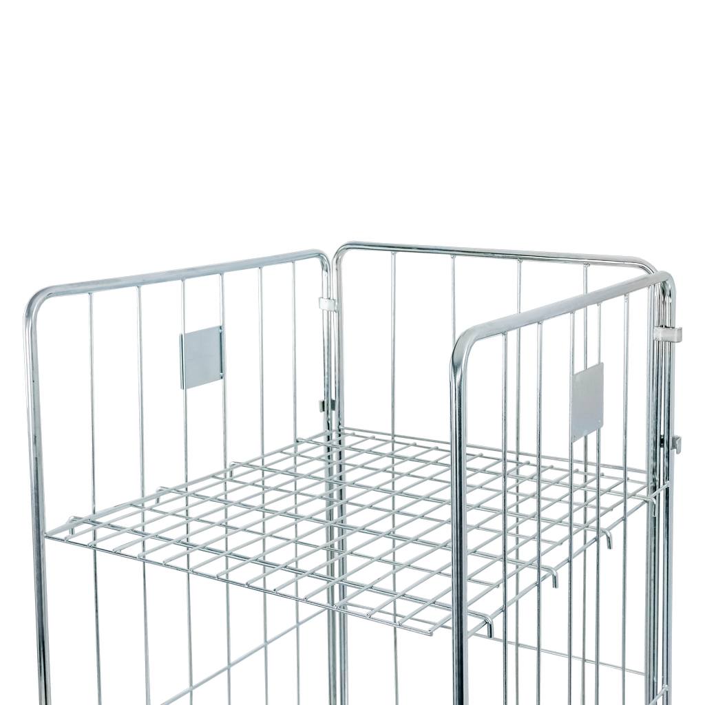 Mega-M Universal roll container zincato 3 sponde 2 ripiani