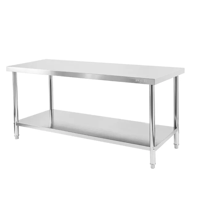 Mega-M X Standard tavolo inox 200x70x85 cm con ripiano