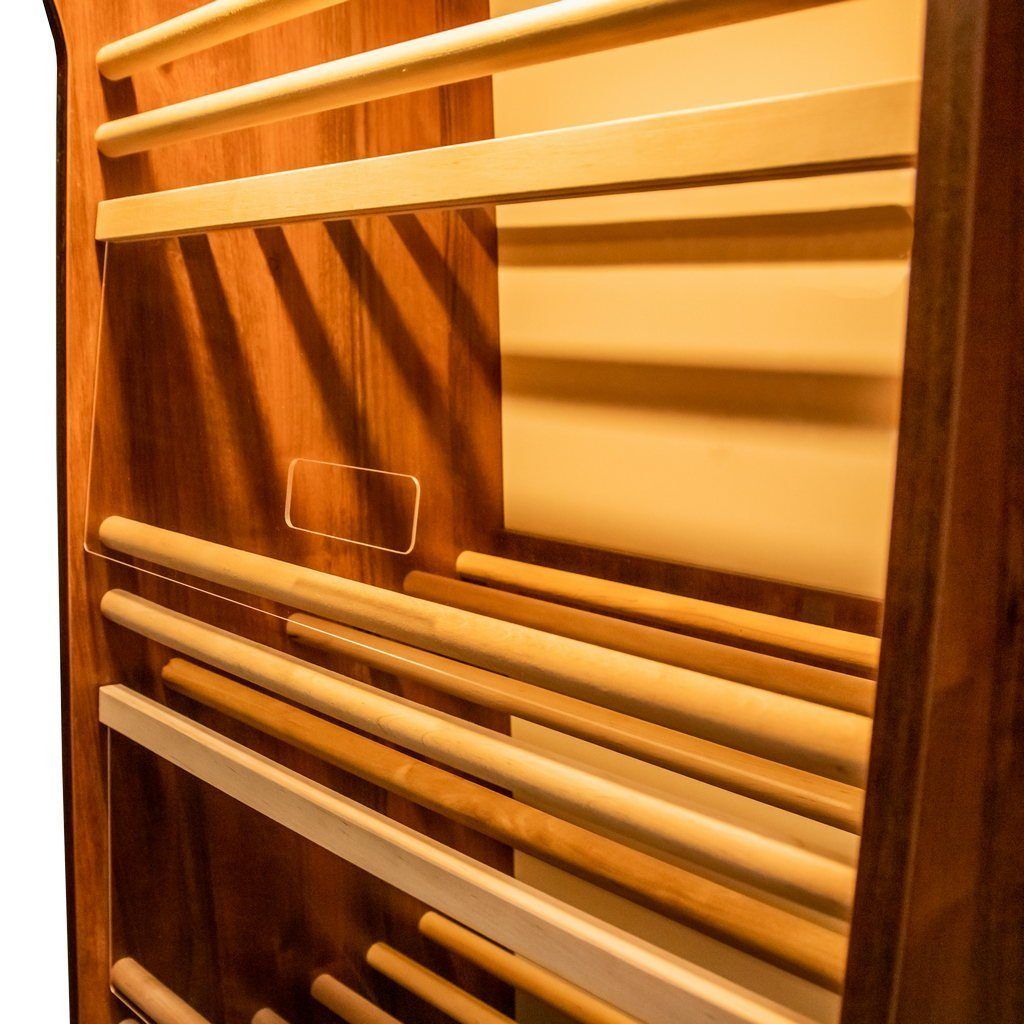 Espositore pane 200x60x50 cm noce plexiglass LED 4 ripiani