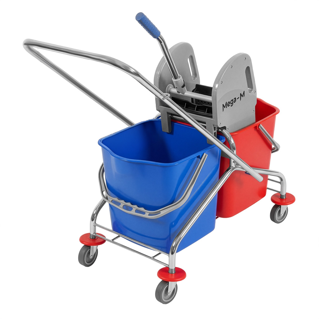 Mega-M carrello pulizie 2x23L con strizzatore a mascelle
