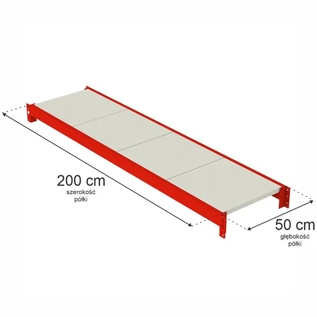 Mega-M Fortis L-200 G-50 ripiano scaffale 200x50 cm 350 kg