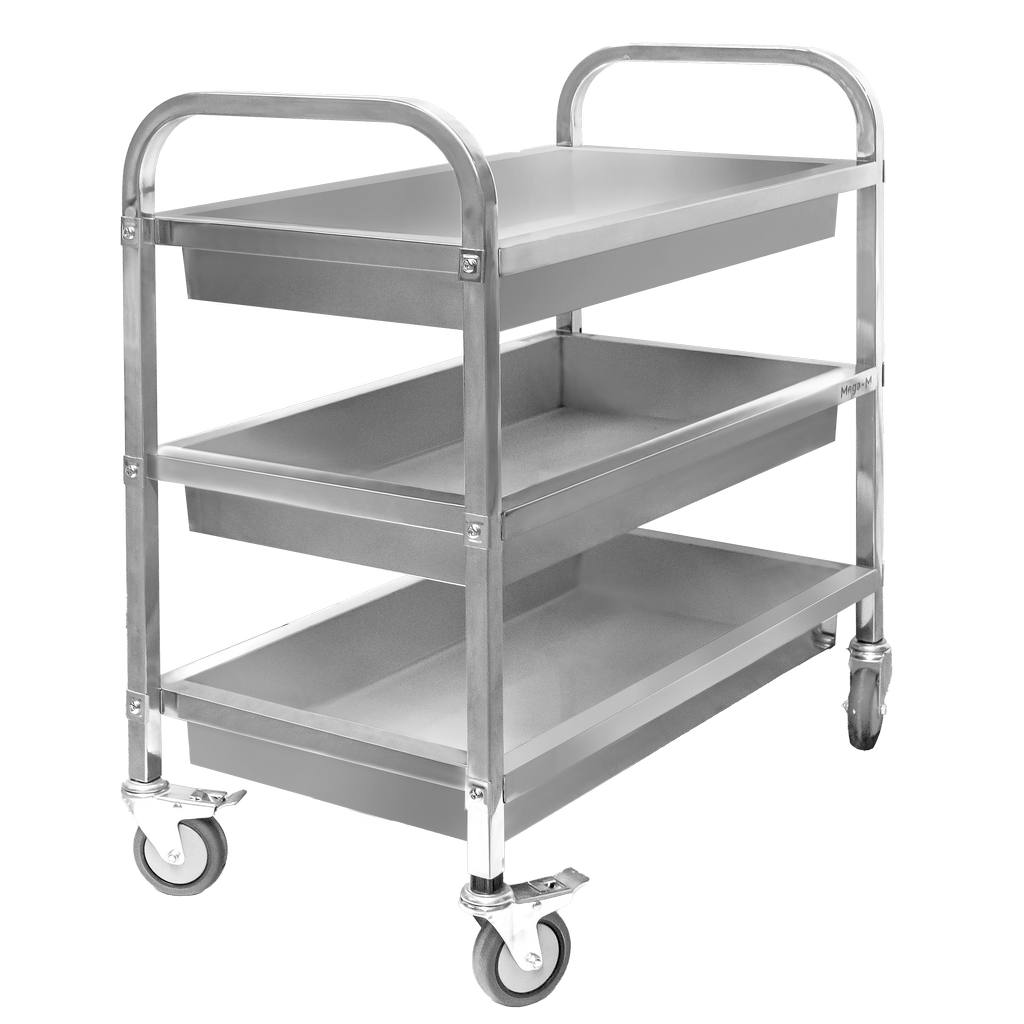 Mega-M Carrello Servizio Inox 3 Ripiani 85x45x90 cm