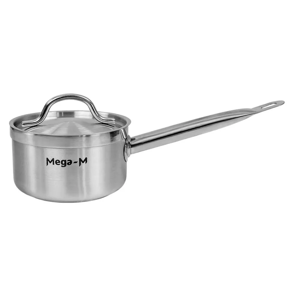 Mega-M Pro pentolino acciaio inox 1,3L con coperchio 14 cm