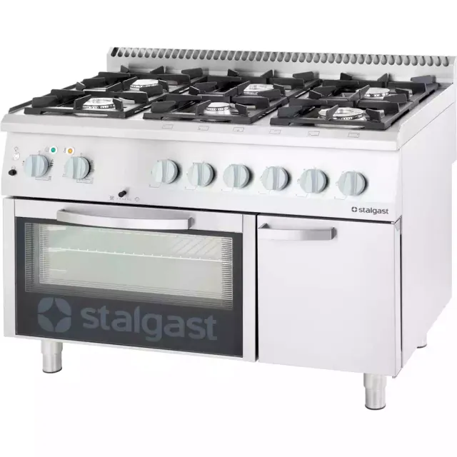 Stalgast 9711110 cucina gas 6 fuochi con forno G20 espositiva