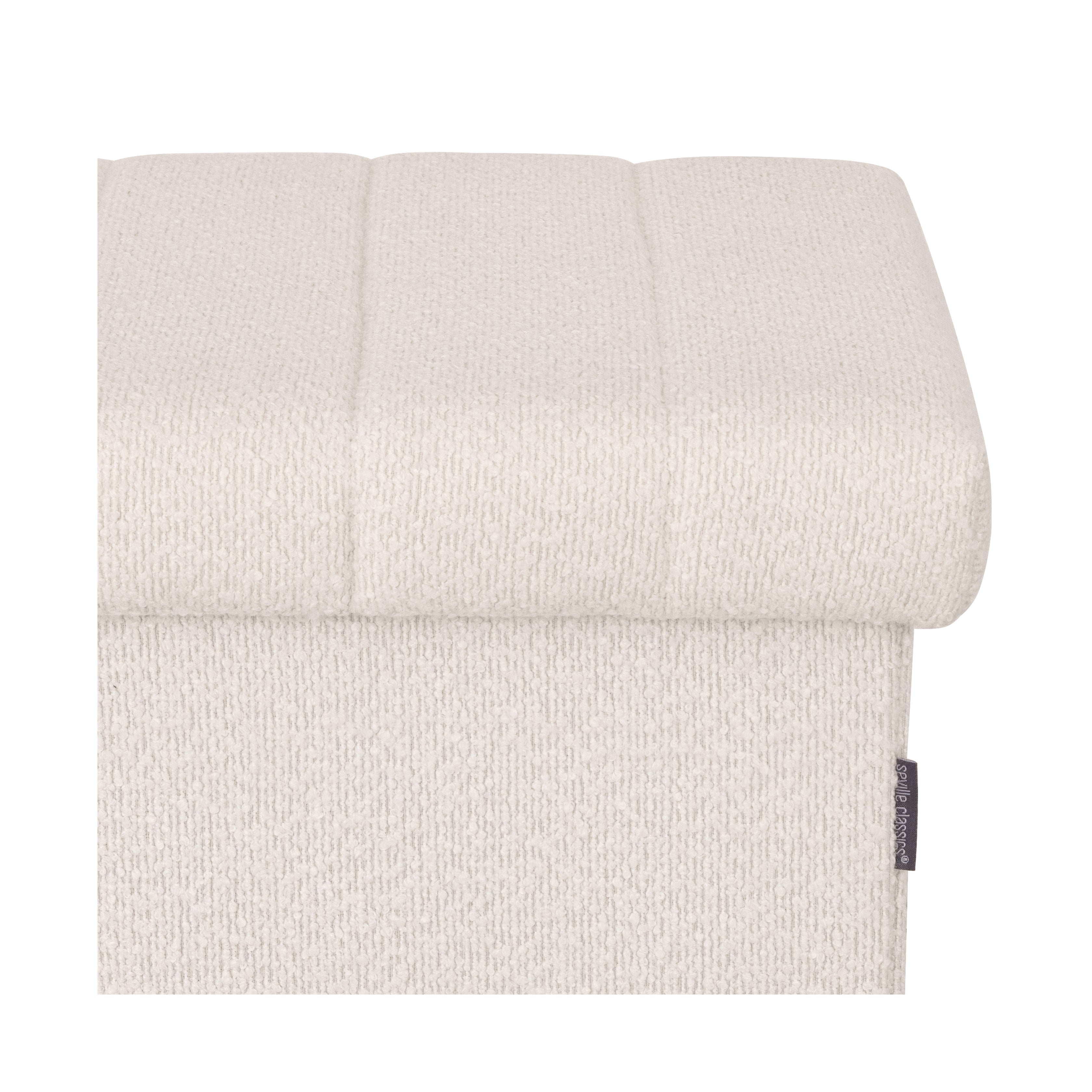 Seville Classics Pouf Contenitore Tondo Bianco Bouclé