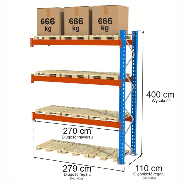 Mega-M XR Scaffale portapallet 400x279 modulo aggiuntivo