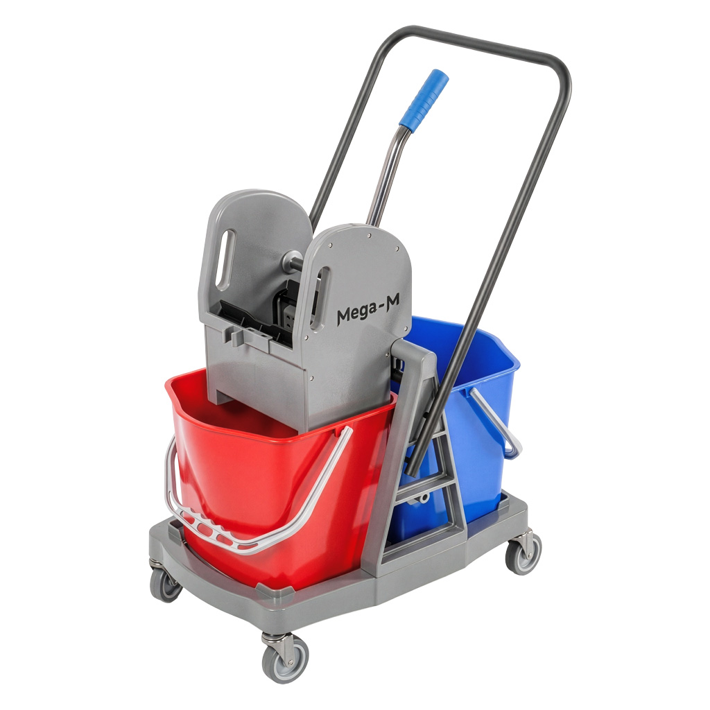 Mega-M carrello pulizie 2x17 L con strizzatore due secchi