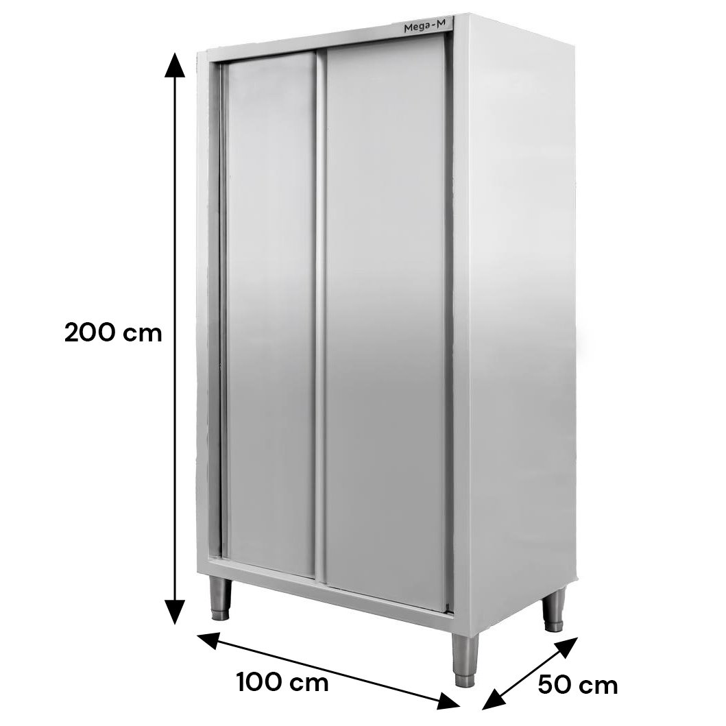Mega-M 100x50x200 cm armadio inox passante 2 porte