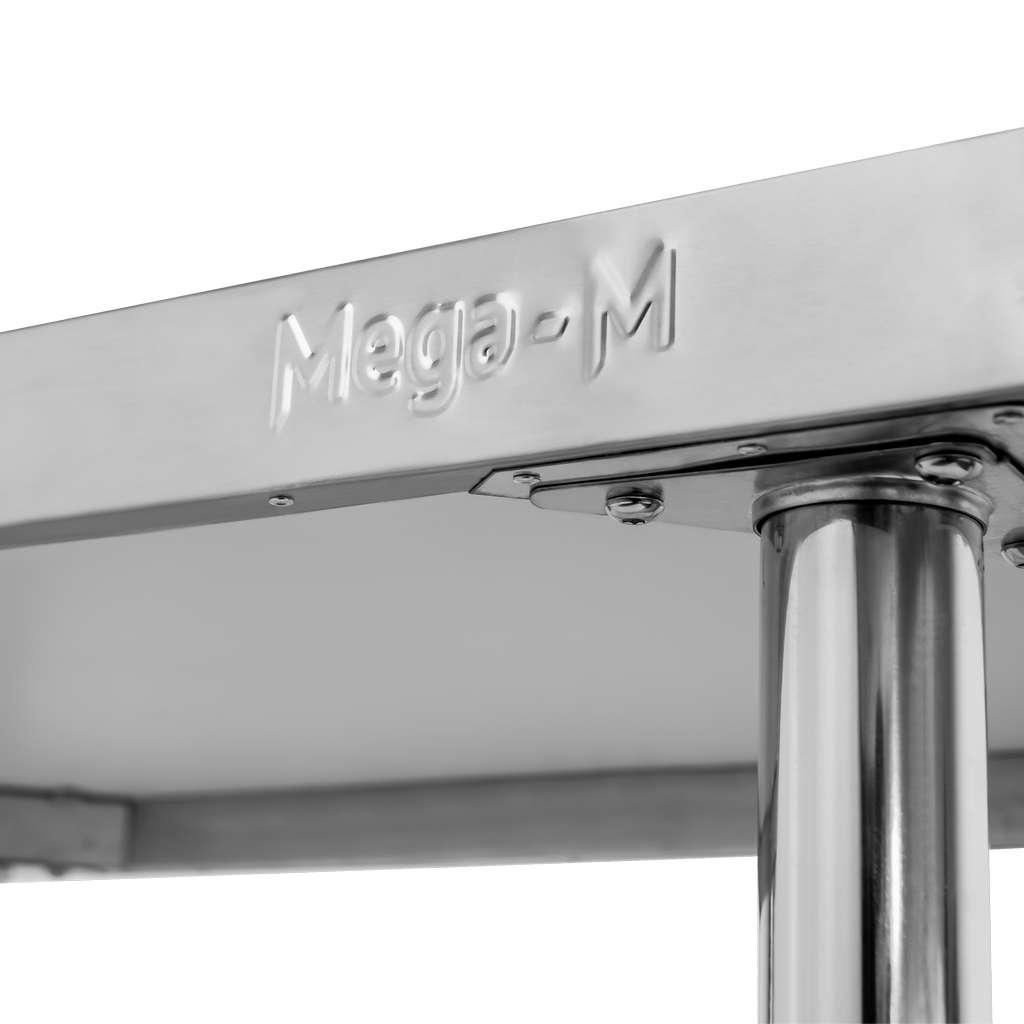 Mega-M X Standard tavolo inox 100x70x85 cm alzatina