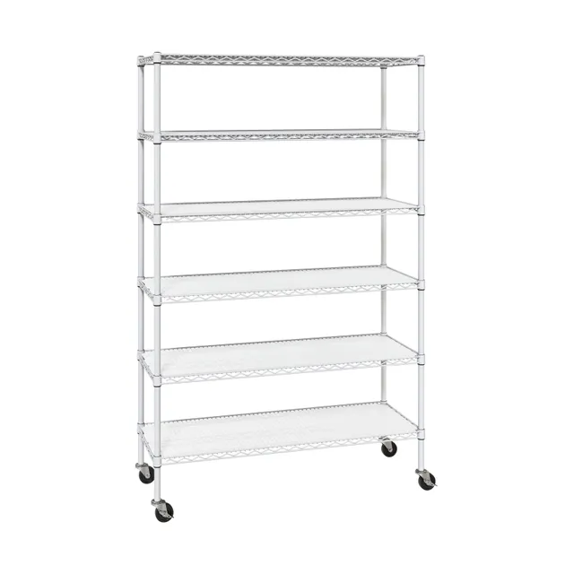 Seville Classics UltraDurable scaffale bianco 6 ripiani 122x46cm