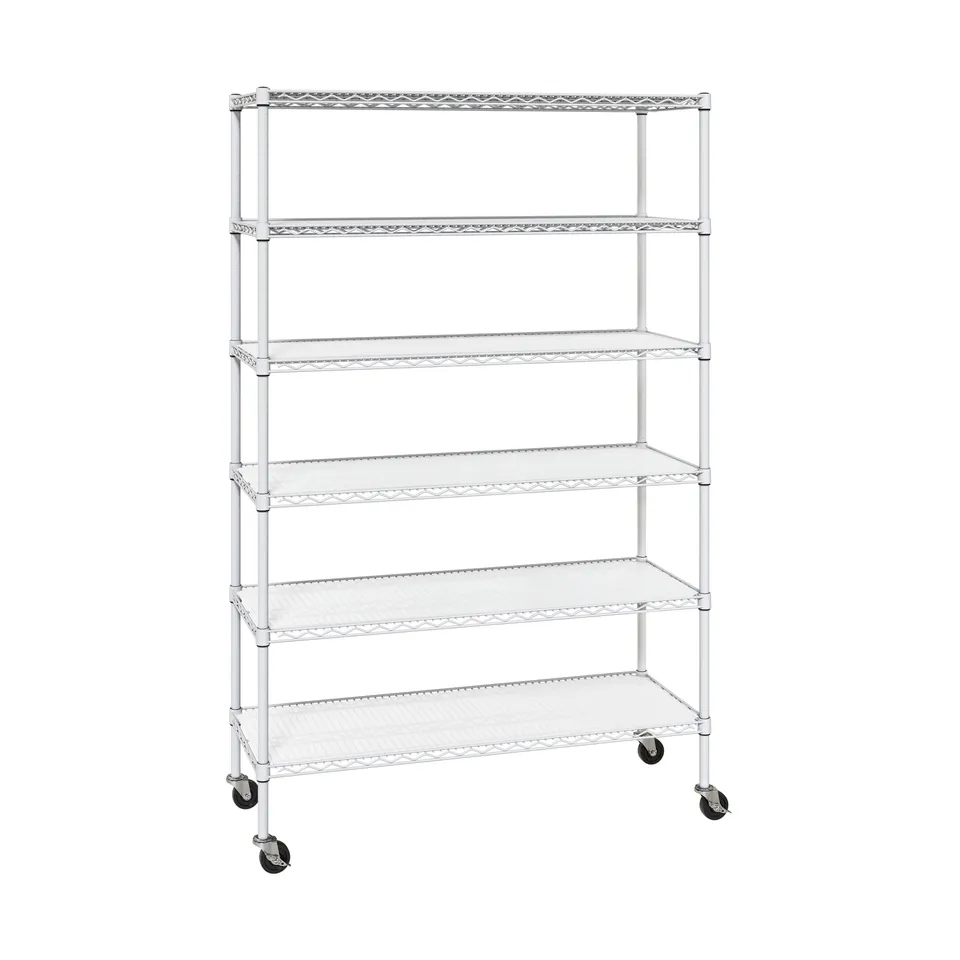 Seville Classics UltraDurable scaffale bianco 6 ripiani 122x46cm
