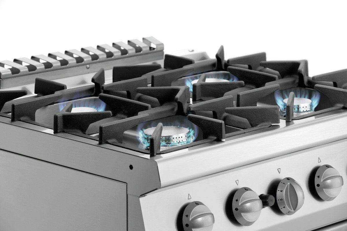 Bartscher 2851251 cucina a gas 4 fuochi con forno GN 2/1