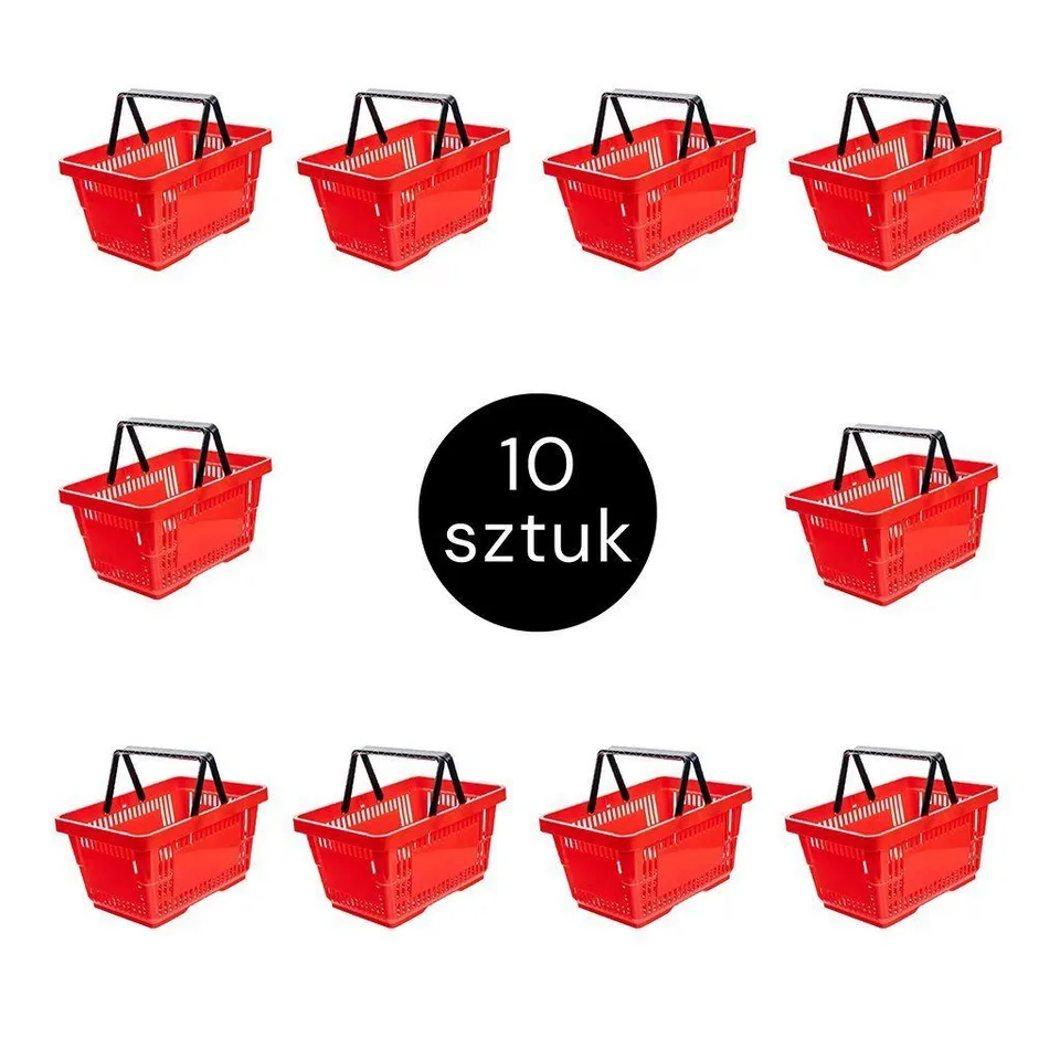 Mega-M cesto spesa rosso 22 L set 10 pezzi